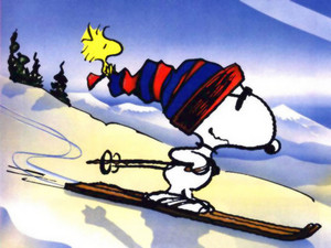  Snoopy skiën
