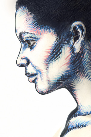  Amazing Face-Paintings Transform model Into The 2D Works Of Famous Artists oleh Valeriya Kutsan