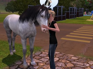  My sim and her horse bonding