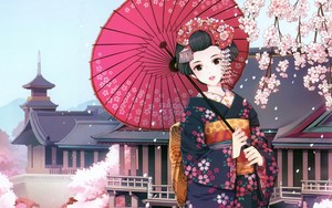  кимоно Аниме girl
