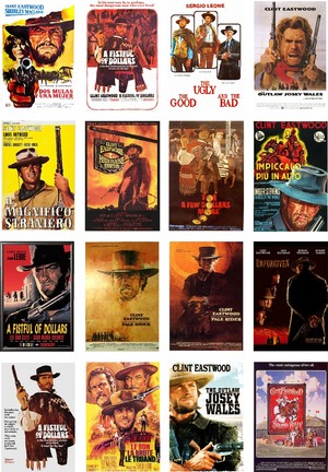  A3 laminated poster Clint Eastwood westerns
