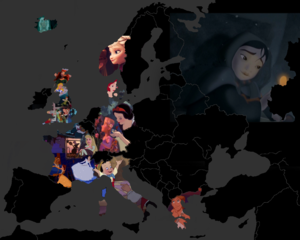  डिज़्नी फिल्में map (Europe)