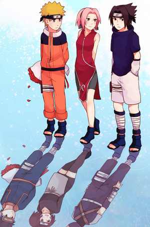 Naruto, Sakura, Sasuke vs Obito, Rin, Kakashi