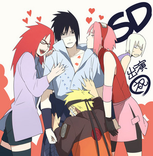  Sasuke, Karin, Sakura, naruto and Suigetsu
