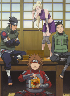 Asuma, Ino, Shikamaru and Choji
