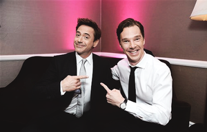  Robert Downey Jr. and Benedict Cumberbatch at the 25th annual Producers Guild of America