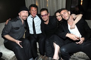 Sean with U2 and Winona Ryder and Chris Hemsworth