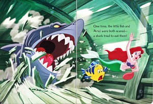  Walt ডিজনি Book প্রতিমূর্তি - Glut the Shark, রাঘববোয়াল & Princess Ariel