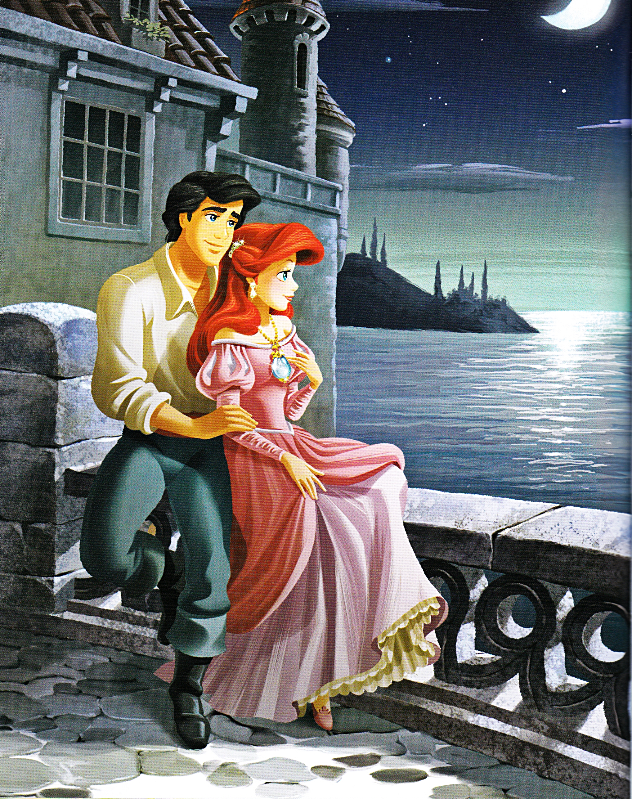 Walt ডিজনি Book প্রতিমূর্তি - Prince Eric & Princess Ariel.