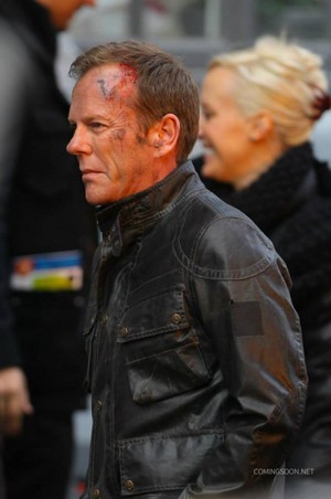 Kiefer on set for '24: Live Another Day' Promo