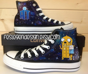  Adventure Time Doctor Who Custom कॉनवर्स / Painted Shoes