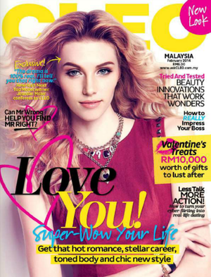  Jourdan on the cover of Cleo magazine february 2014