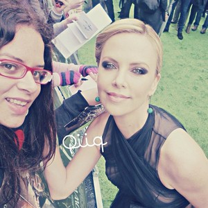  charlize with fans