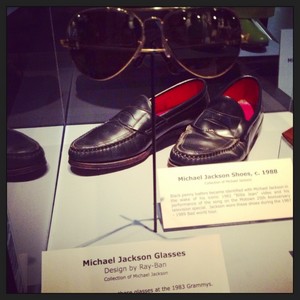 Michael Jackson's Loafers And Sunglasses In Display