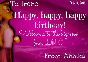  Happy Birthday Irene!♥