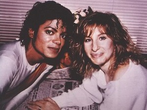  Barbra Streisand Visiting Michael Jackson On The Movie Set "Captain Eo"