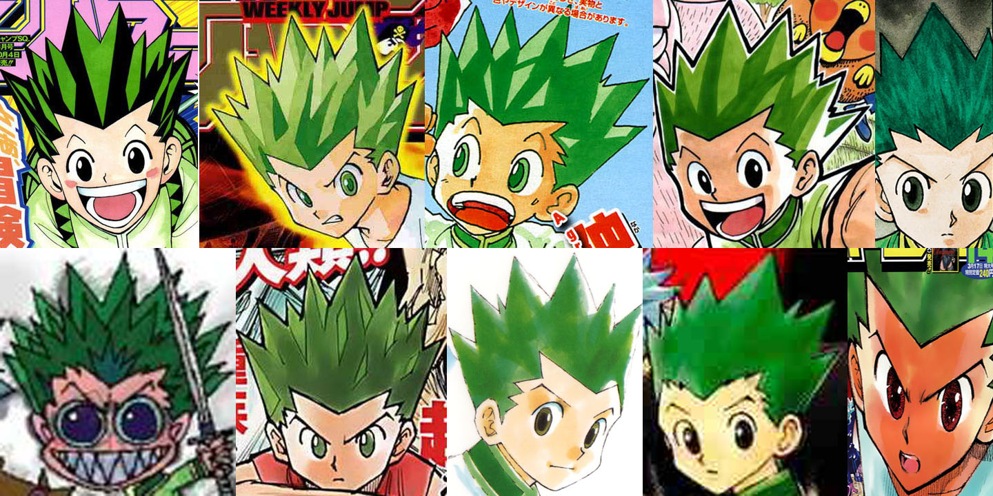 The anime got Gon's hair color wrong.