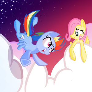  Fluttershy and arcobaleno Dash
