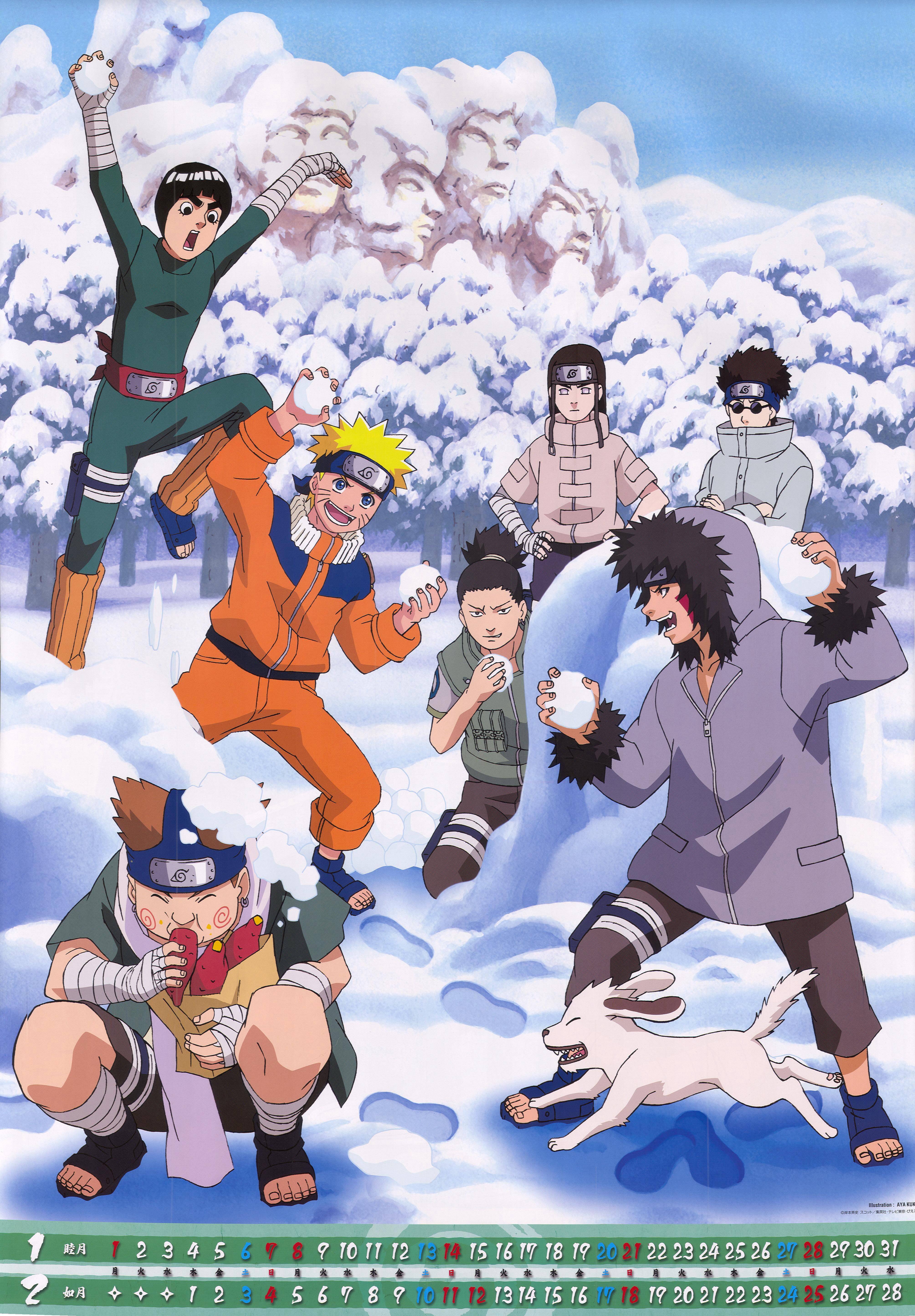 Rock Lee, Shikamaru, Neji, Naruto, Choji, Shino and Kiba