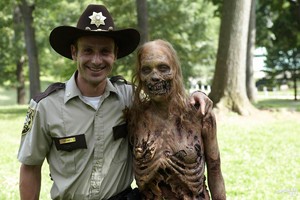 Rick and the bicycle girl zombie