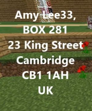  Amy's adress.
