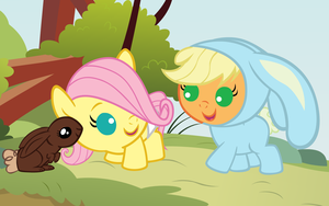  Baby táo, apple Jack and Fluttershy