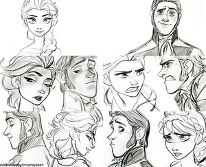  Elsa and Hans sketches