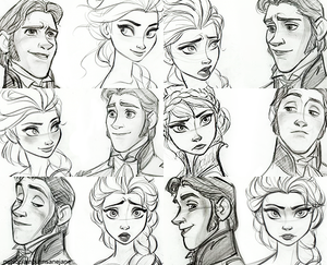  Elsa and Hans sketches