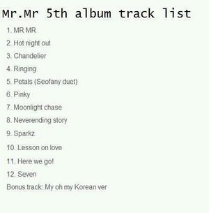  Possible tracklist of Girls Generation 'Mr. Mr'