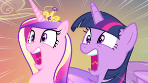  Cadance and Twilight screaming