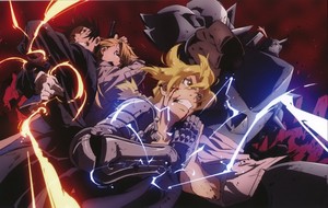  Roy Mustang, Ed and Riza (in the middle of the battle)