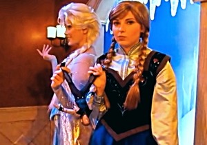Disneyland Anna & Elsa with a Hans doll