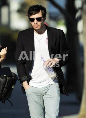  Ed Westwick out of Coffee fagiolo in Beverly Hills with misterious brunette friend.