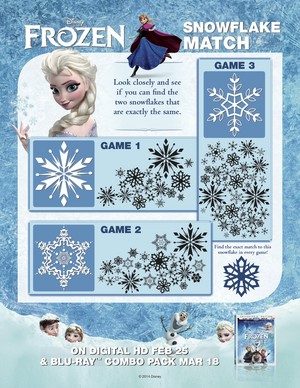  Frozen - Uma Aventura Congelante - Snowflake Match game