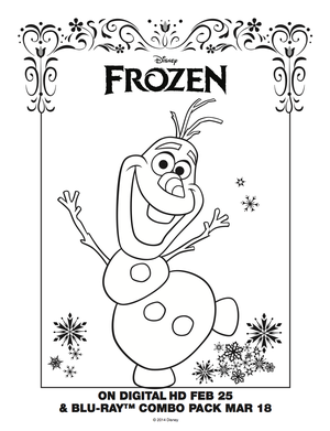  Холодное сердце Olaf coloring sheet