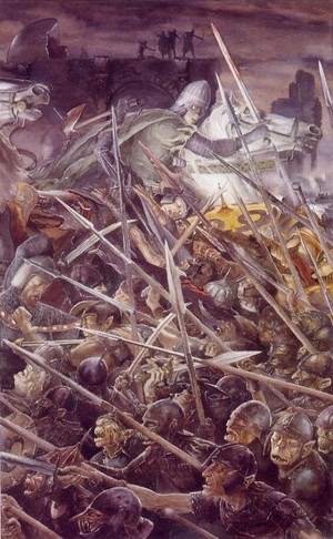 The siege of Gondor by Alan Lee