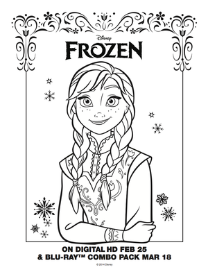  겨울왕국 Anna coloring sheet