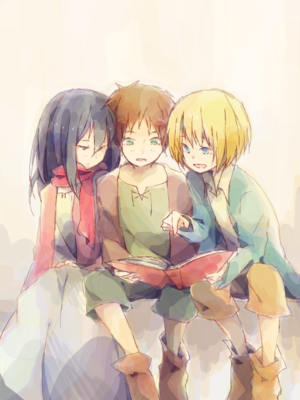  Mikasa, Eren and Armin