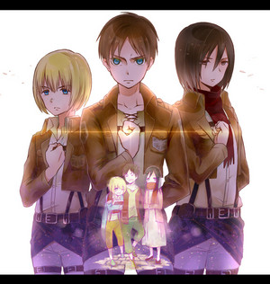  Armin, Eren and Mikasa