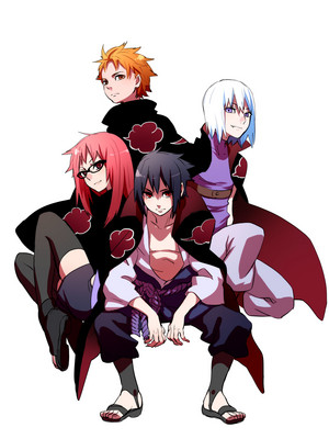 Suigetsu Hozuki, Jugo, Karin and Sasuke