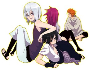  Suigetsu Hozuki, Jugo, Karin and Sasuke