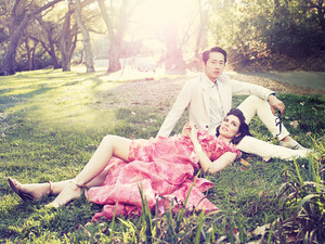 Lauren Cohan and Steven Yeun for Los Angeles Magazine