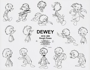 Walt disney Sketches - Dewey bebek