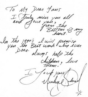  A Personal Letter Written oleh Michael Jackson