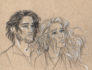 Eowyn and Faramir in the Houses of Healing by oboe-wan