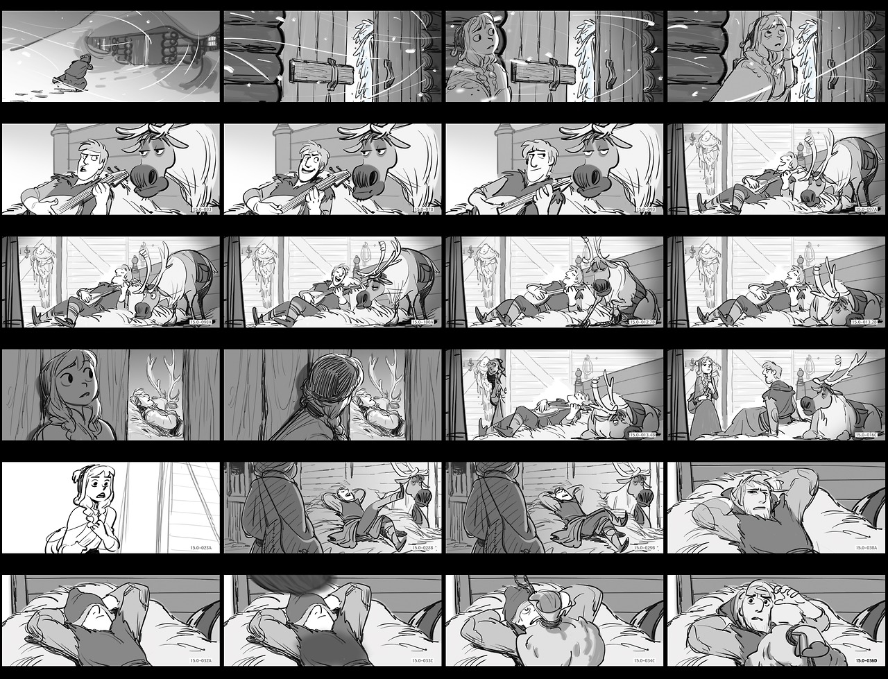 Frozen - “Anna hires Kristoff” sequence Storyboard