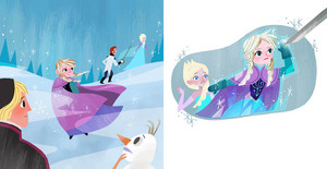 겨울왕국 - Anna's Act of Love/Elsa's Icy Magic Book Illustrations
