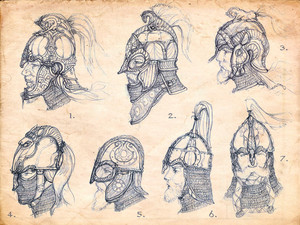  Rohan helm sketches door Jan Pospisil