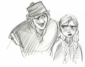 Kristoff and Anna sketches