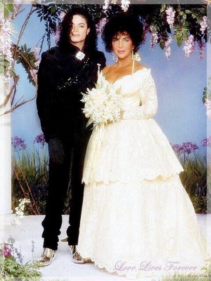  Michael And Elizabeth Taylor On Wedding 日 Back In 1991